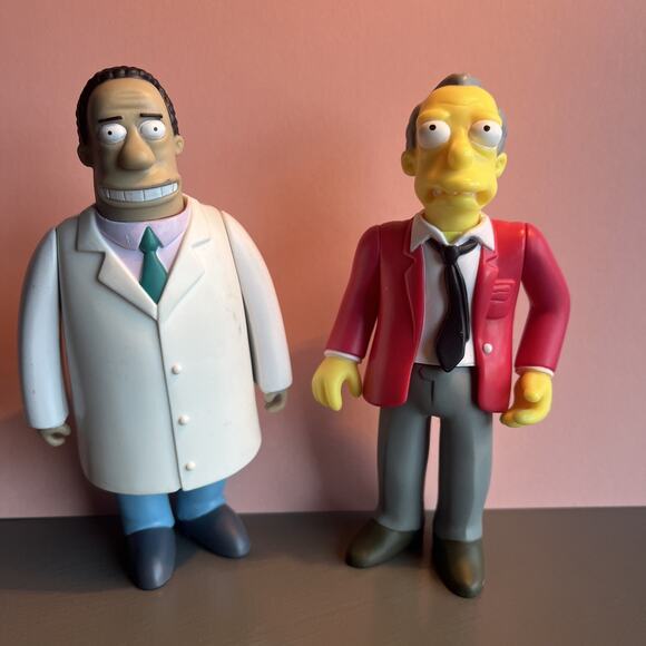 TWO Playmates Toys Simpsons Figure WOS | Gil & Dr Hibbert | Interactive - Loose - Picture 1 of 7